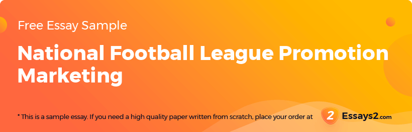 Free «National Football League Promotion Marketing» Essay Sample