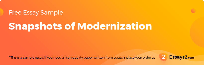 Free «Snapshots of Modernization» Essay Sample